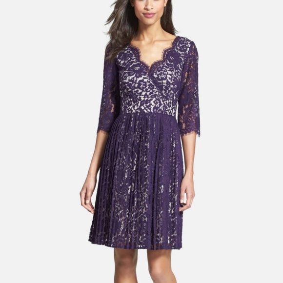 Eliza J Purple & Gold Lace Dress - Picture 2 of 8